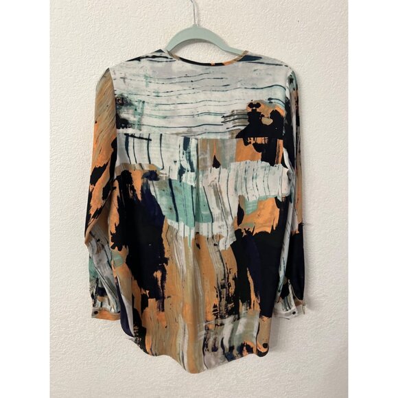 Mossimo Colorful Abstract Print Button-Down Shirt By women size M - Picture 2 of 6